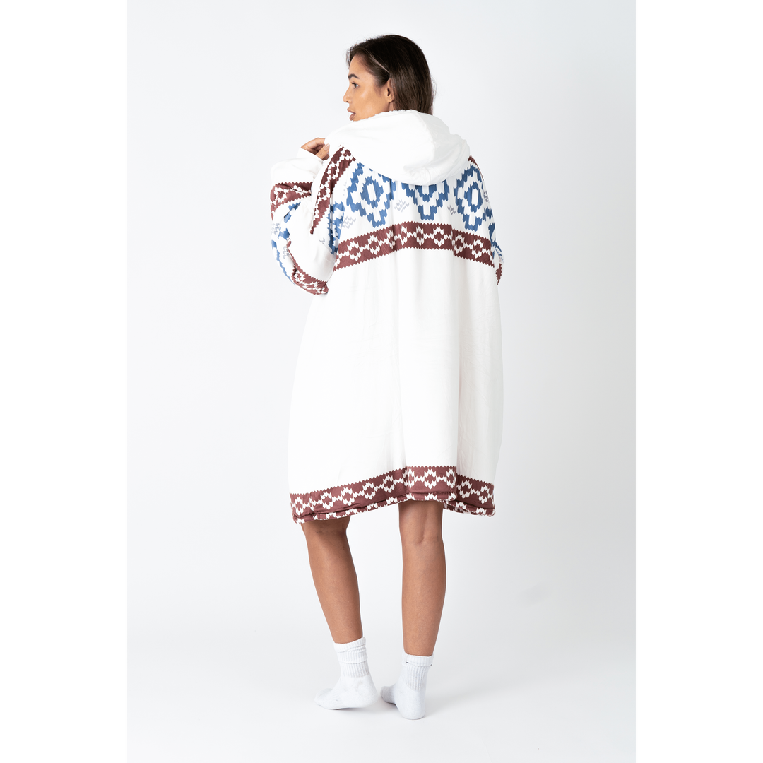 Hoodie Deken - Aztec White