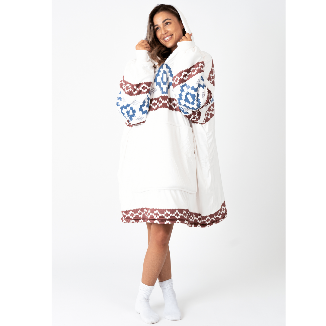 Hoodie Deken - Aztec White