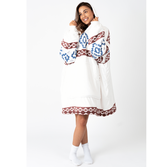 Hoodie Deken - Aztec White