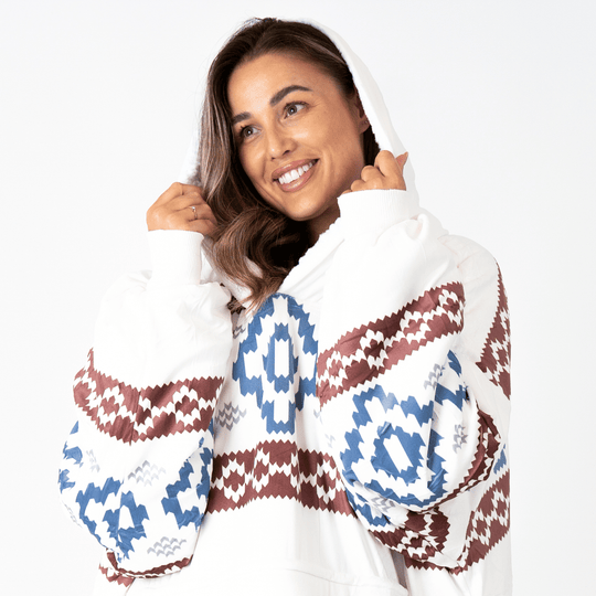 Hoodie Deken - Aztec White