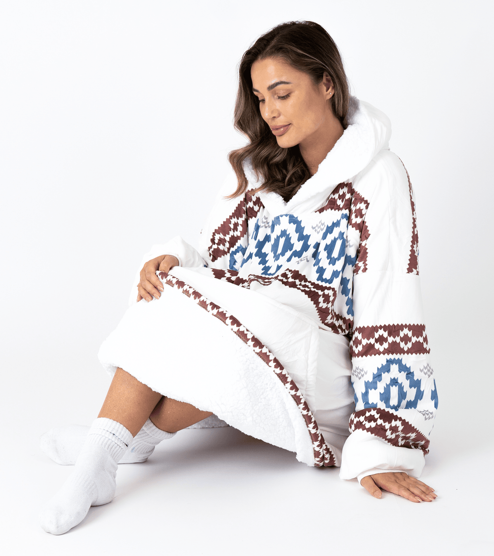 Hoodie Deken - Aztec White