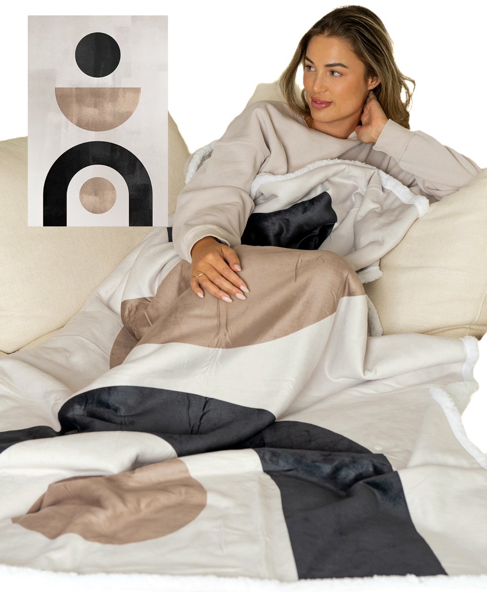 Deken met flexibele Voetenzak - Modern print two