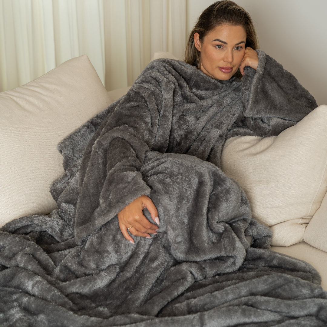 Snuggie - Deken met Mouwen - Dark Grey