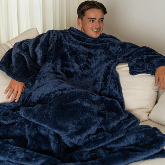 Snuggie - Deken met Mouwen - Dark Blue