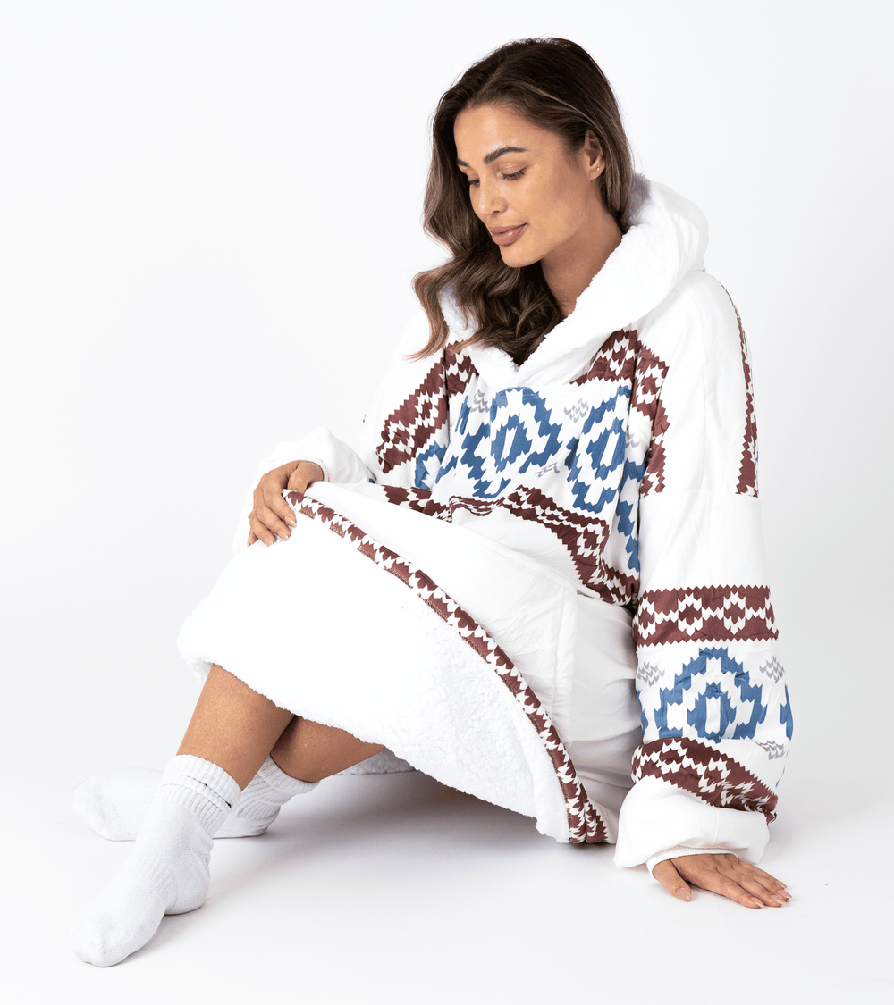 Hoodie Deken - Aztec White